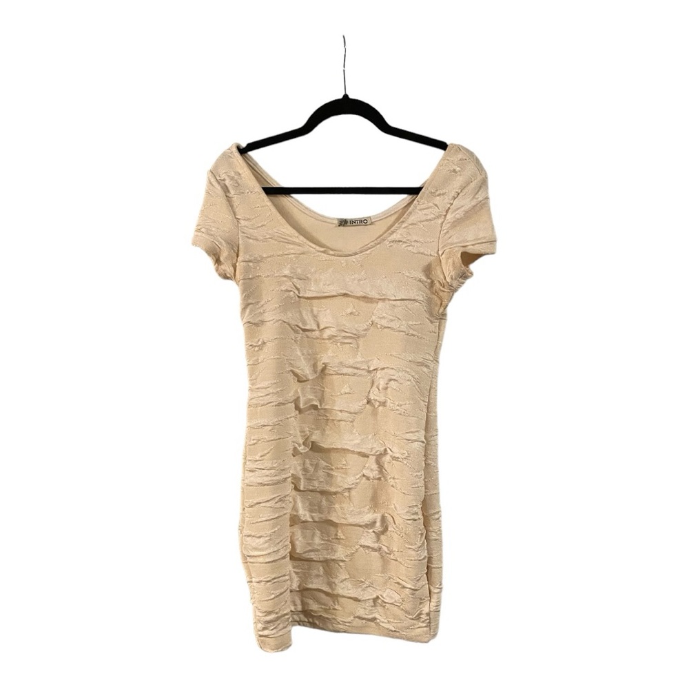 Intro Cream Textured Mini Dress - Size Small